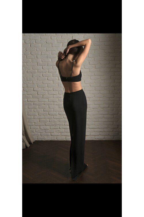 Siyah Bel Dekolteli Elbise